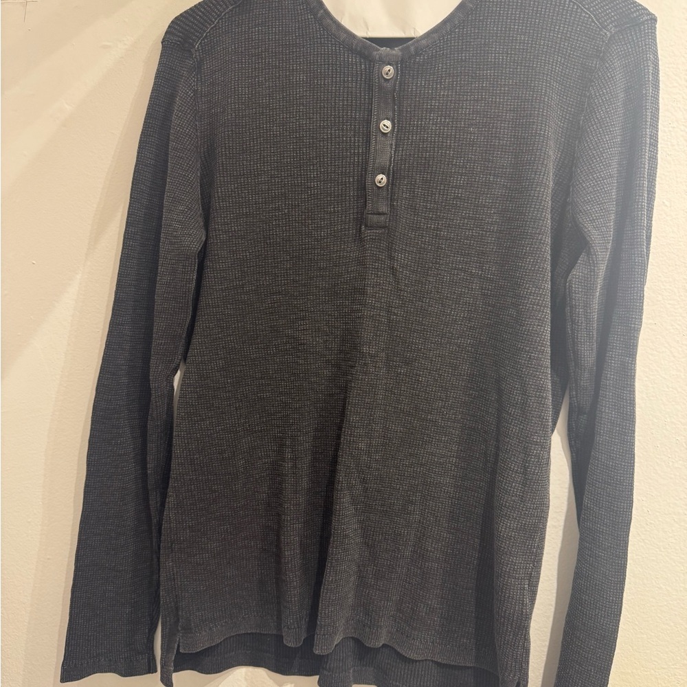 John Varvatos Men’s Memphis Waffle Charcoal Knit Sweater